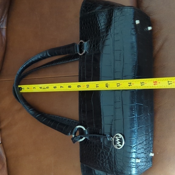 EUC Monsac Black Croc-Embossed Baguette Bag - 100% leather - Picture 8 of 12